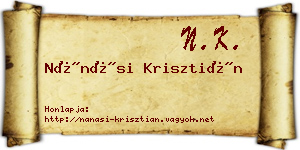 Nánási Krisztián névjegykártya